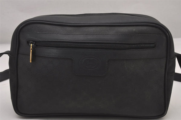 Authentic GUCCI Micro GG PVC Leather Shoulder Cross Body Bag Black Junk 3271I