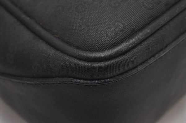 Authentic GUCCI Micro GG PVC Leather Shoulder Cross Body Bag Black Junk 3271I