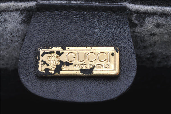 Authentic GUCCI Micro GG PVC Leather Shoulder Cross Body Bag Black Junk 3271I