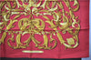 Authentic HERMES Carre 90 Scarf "LE MORS A LA CONETABLE" Silk Bordeaux Box 3274E