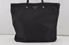 Authentic PRADA Nylon Tessuto Saffiano Leather Shoulder Tote Bag Black 3276I