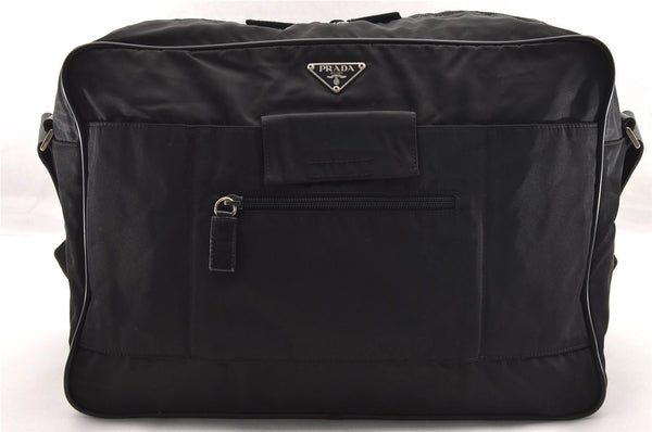 Authentic PRADA Nylon Tessuto Leather Shoulder Business BriefCase Black 3277I