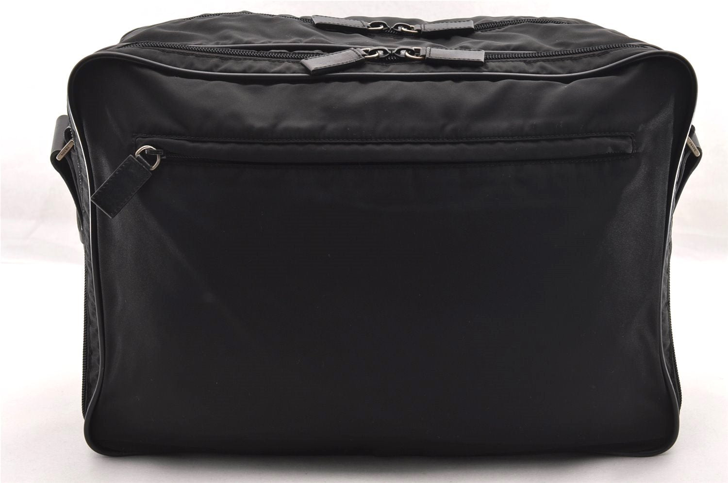 Authentic PRADA Nylon Tessuto Leather Shoulder Business BriefCase Black 3277I