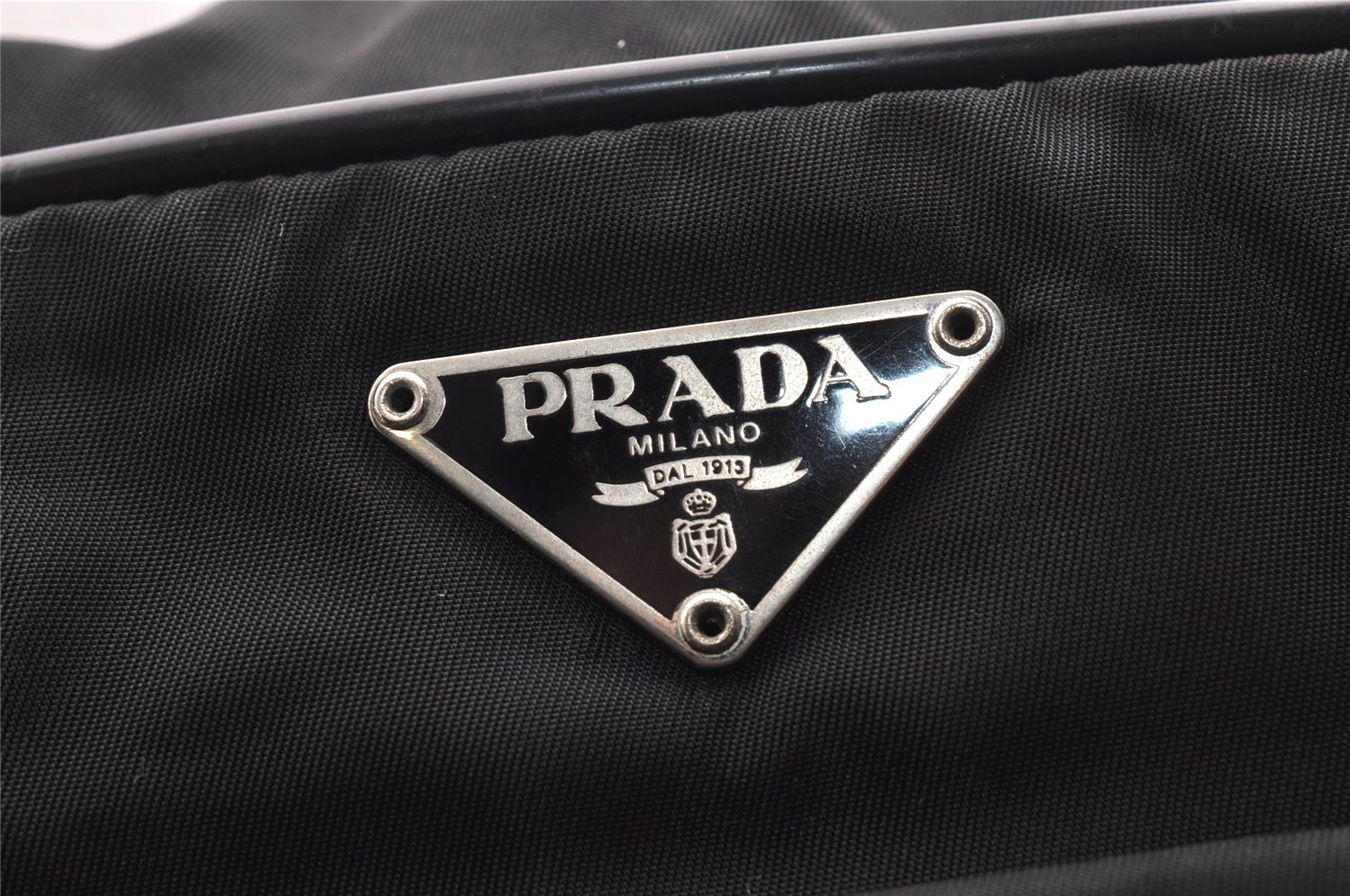 Authentic PRADA Nylon Tessuto Leather Shoulder Business BriefCase Black 3277I