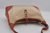 Authentic HERMES Vintage Trim 31 Shoulder Hand Bag Canvas Leather Beige 3280I