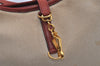 Authentic HERMES Vintage Trim 31 Shoulder Hand Bag Canvas Leather Beige 3280I