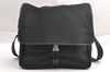 Auth PRADA VIAGIO Nylon Tessuto Saffiano Leather Shoulder Bag V166 Black 3281I