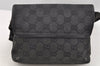 Authentic GUCCI Vintage Waist Body Bag Purse GG Canvas Leather 92543 Black 3285I