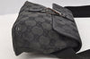 Authentic GUCCI Vintage Waist Body Bag Purse GG Canvas Leather 92543 Black 3285I