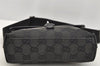 Authentic GUCCI Vintage Waist Body Bag Purse GG Canvas Leather 92543 Black 3285I