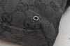Authentic GUCCI Vintage Waist Body Bag Purse GG Canvas Leather 92543 Black 3285I