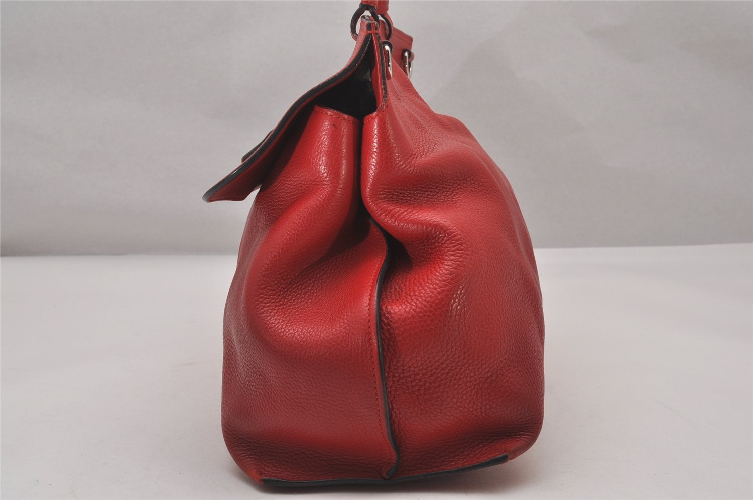 Authentic GUCCI Bamboo Daily 2Way Hand Shoulder Bag Leather 370880 Red 3287I