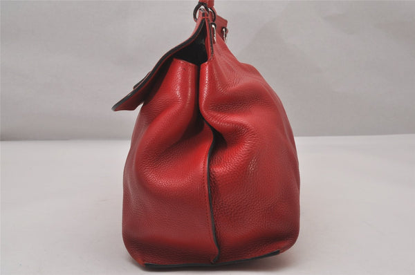 Authentic GUCCI Bamboo Daily 2Way Hand Shoulder Bag Leather 370880 Red 3287I