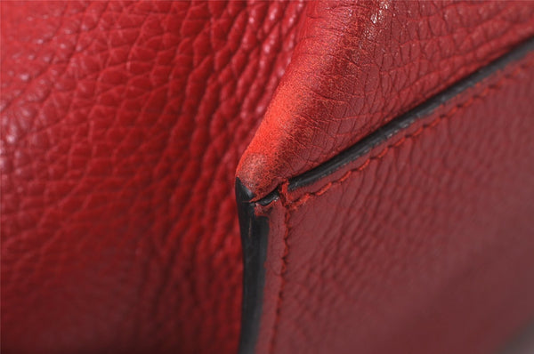 Authentic GUCCI Bamboo Daily 2Way Hand Shoulder Bag Leather 370880 Red 3287I