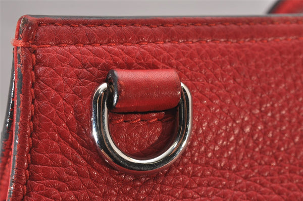 Authentic GUCCI Bamboo Daily 2Way Hand Shoulder Bag Leather 370880 Red 3287I