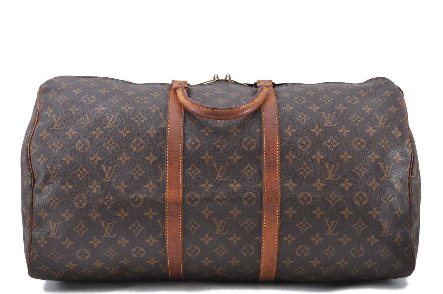 Authentic LOUIS VUITTON Monogram Keepall 55 Boston Bag M41424 LV 3291C