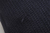 Authentic FENDI Mamma Baguette Shoulder Bag Purse Knit Leather Navy Blue 3291I