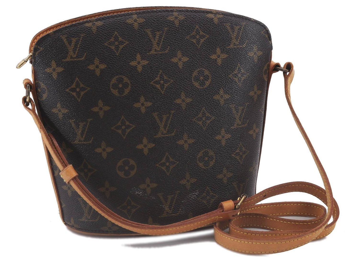 Authentic Louis Vuitton Monogram Drouot Shoulder Cross Body Bag M51290 LV 3292D