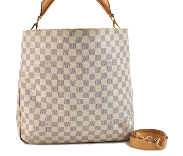 Authentic Louis Vuitton Damier Azur Soffi 2Way Shoulder Hand Bag N41216 LV 3293D