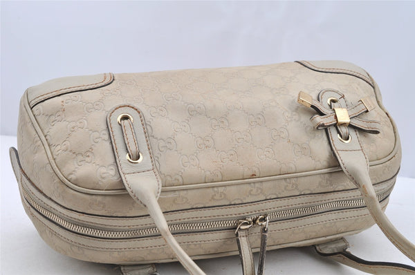 Authentic GUCCI Princy Guccissima GG Leather Shoulder Bag 161720 White 3294I