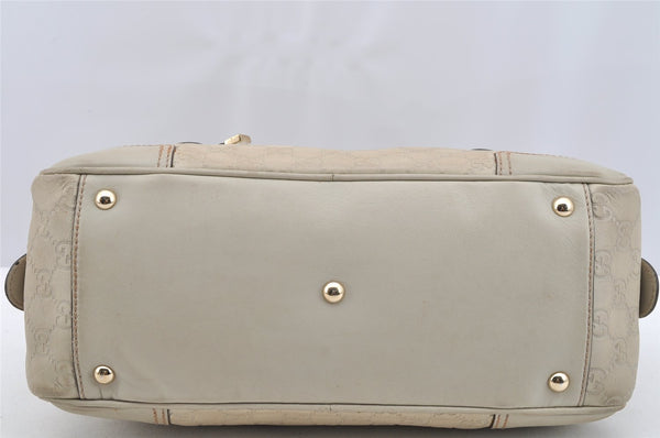 Authentic GUCCI Princy Guccissima GG Leather Shoulder Bag 161720 White 3294I