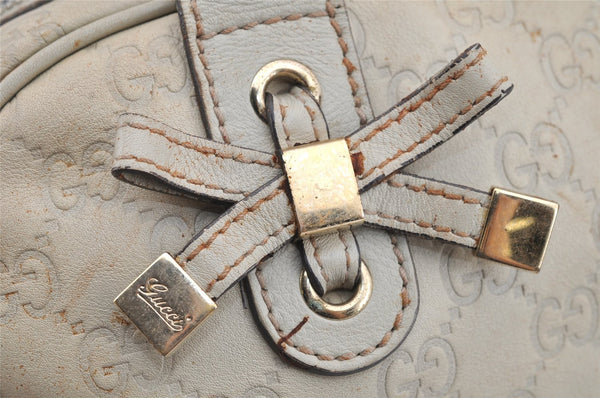 Authentic GUCCI Princy Guccissima GG Leather Shoulder Bag 161720 White 3294I