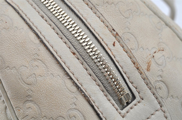 Authentic GUCCI Princy Guccissima GG Leather Shoulder Bag 161720 White 3294I