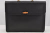 Authentic GUCCI Bamboo Vintage 2Way Briefcase Business Bag Leather Black 3295I
