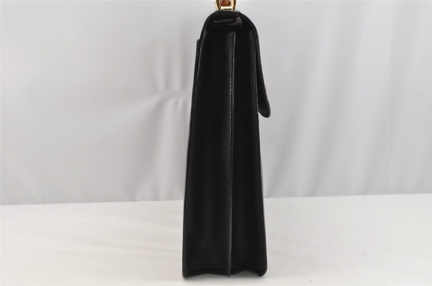 Authentic GUCCI Bamboo Vintage 2Way Briefcase Business Bag Leather Black 3295I