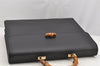 Authentic GUCCI Bamboo Vintage 2Way Briefcase Business Bag Leather Black 3295I