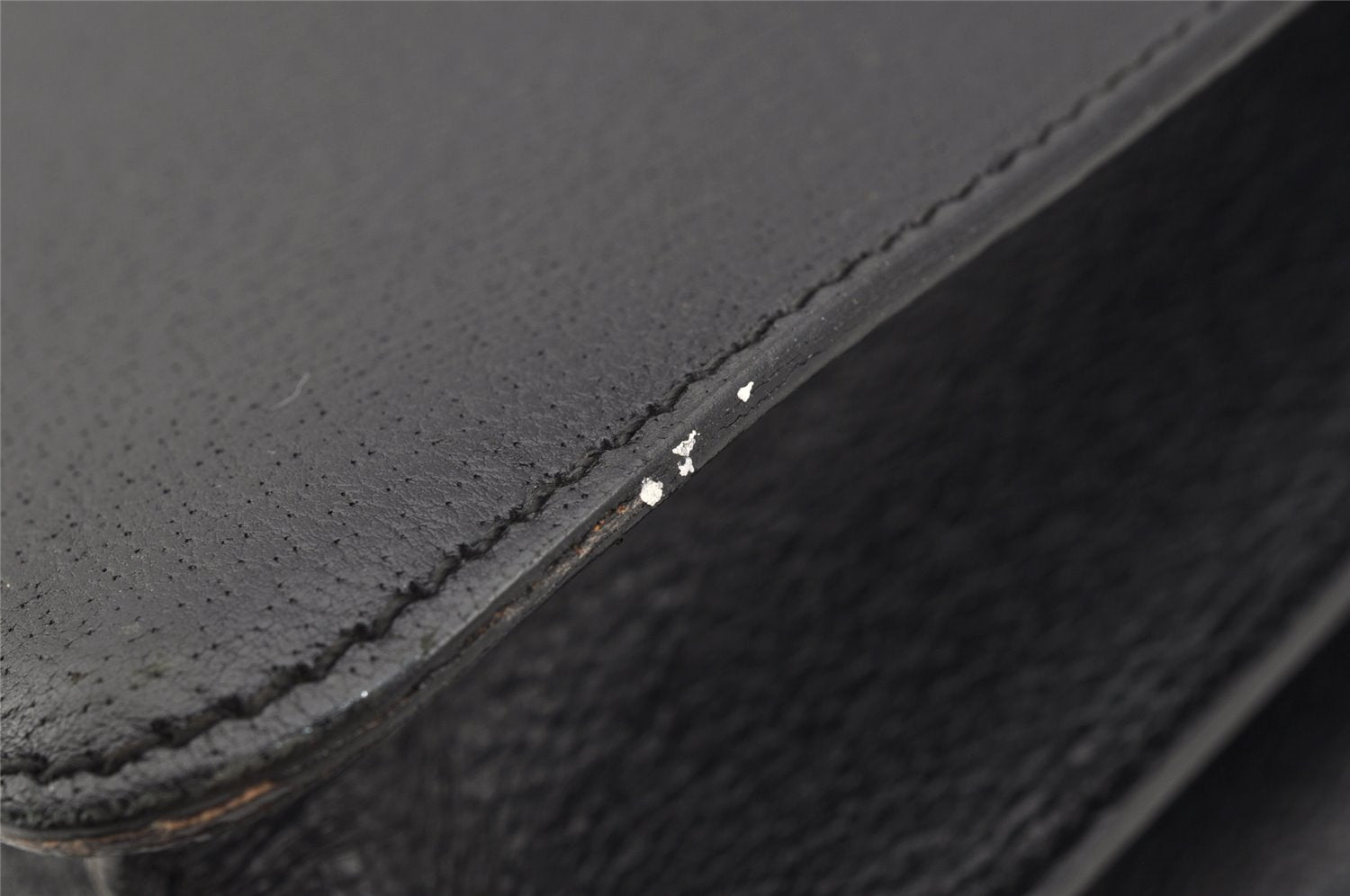 Authentic GUCCI Bamboo Vintage 2Way Briefcase Business Bag Leather Black 3295I