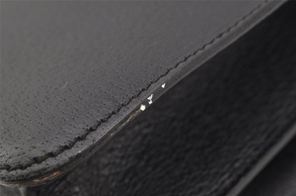 Authentic GUCCI Bamboo Vintage 2Way Briefcase Business Bag Leather Black 3295I