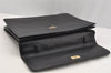 Authentic GUCCI Bamboo Vintage 2Way Briefcase Business Bag Leather Black 3295I