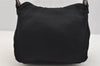 Authentic FENDI Mamma Baguette Shoulder Hand Bag Jersey Leather Black 3296I