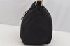 Authentic FENDI Mamma Baguette Shoulder Hand Bag Jersey Leather Black 3296I