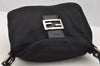 Authentic FENDI Mamma Baguette Shoulder Hand Bag Jersey Leather Black 3296I