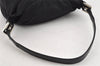 Authentic FENDI Mamma Baguette Shoulder Hand Bag Jersey Leather Black 3296I