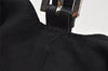 Authentic FENDI Mamma Baguette Shoulder Hand Bag Jersey Leather Black 3296I