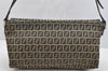 Authentic FENDI Zucchino Shoulder Bag Purse Canvas Leather Navy Blue 3297I