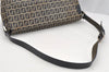 Authentic FENDI Zucchino Shoulder Bag Purse Canvas Leather Navy Blue 3297I