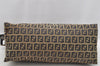 Authentic FENDI Zucchino Shoulder Bag Purse Canvas Leather Navy Blue 3297I