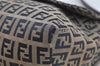 Authentic FENDI Zucchino Shoulder Bag Purse Canvas Leather Navy Blue 3297I