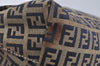 Authentic FENDI Zucchino Shoulder Bag Purse Canvas Leather Navy Blue 3297I
