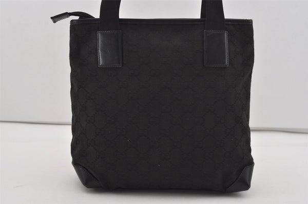 Authentic GUCCI Vintage Shoulder Tote Bag GG Canvas Leather 0190402 Black 3298I