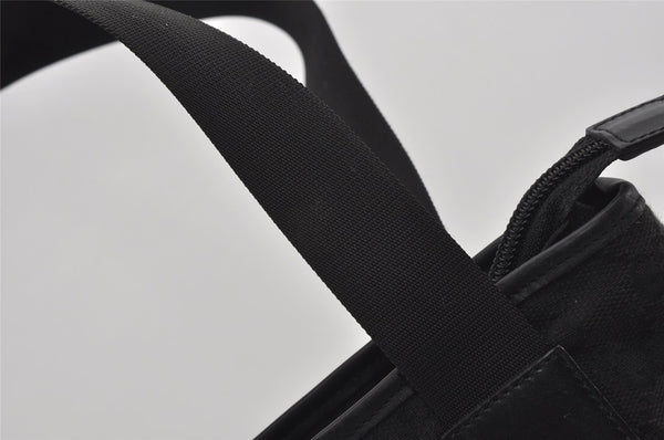 Authentic GUCCI Vintage Shoulder Tote Bag GG Canvas Leather 0190402 Black 3298I