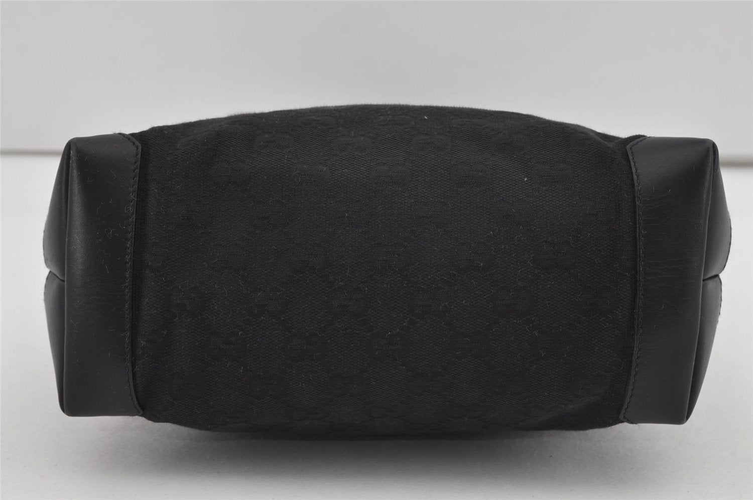 Authentic GUCCI Vintage Shoulder Tote Bag GG Canvas Leather 0190402 Black 3298I