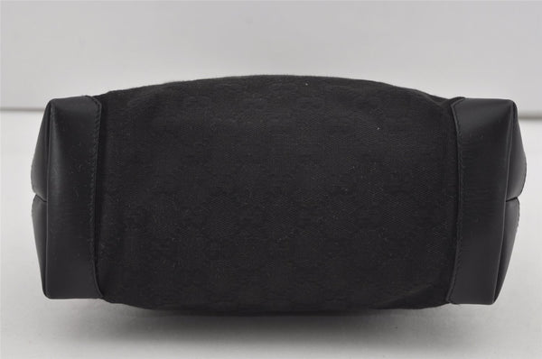 Authentic GUCCI Vintage Shoulder Tote Bag GG Canvas Leather 0190402 Black 3298I