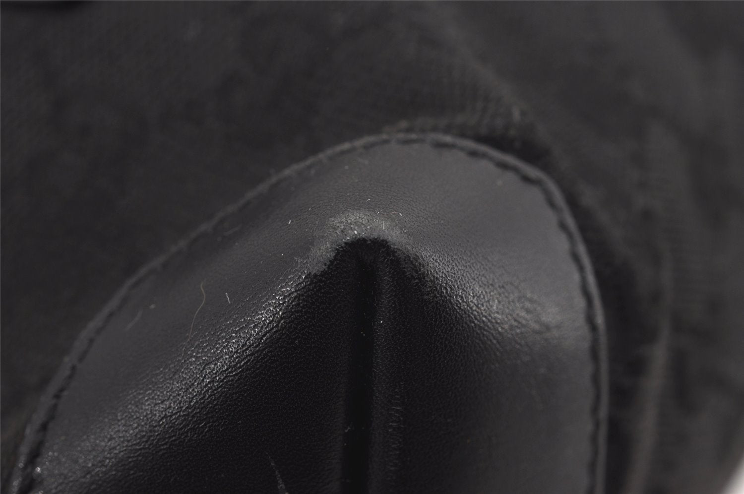 Authentic GUCCI Vintage Shoulder Tote Bag GG Canvas Leather 0190402 Black 3298I