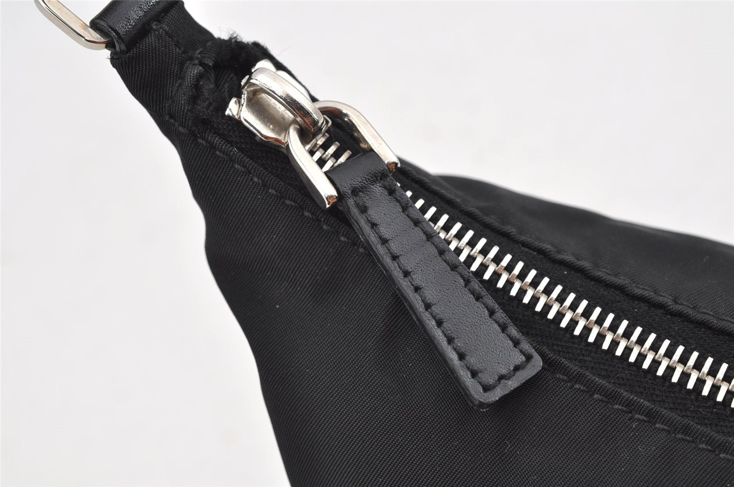 Authentic PRADA Nylon Tessuto Leather Shoulder Hand Bag Purse Black 3300I
