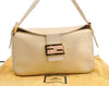 Authentic FENDI Mamma Baguette Shoulder Hand Bag Purse Leather White 3303I